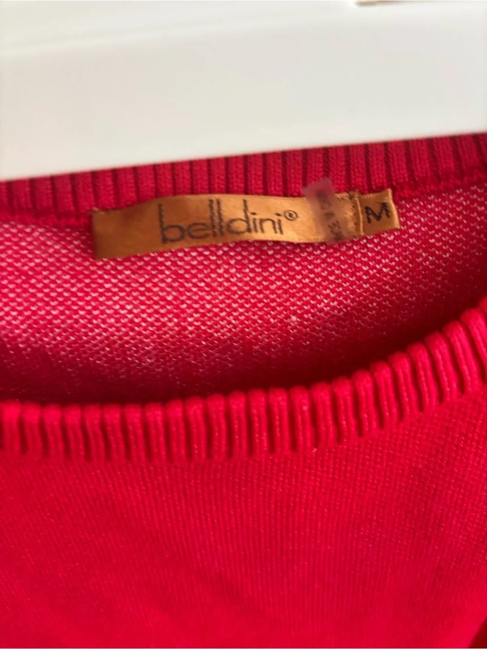 Belldini Red Short-Sleeve Crewneck Sweater with White Hearts